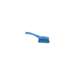 BROSSE DE LAVAGE AVEC MANCHE COURT, 270 MM, DUR, BLEU