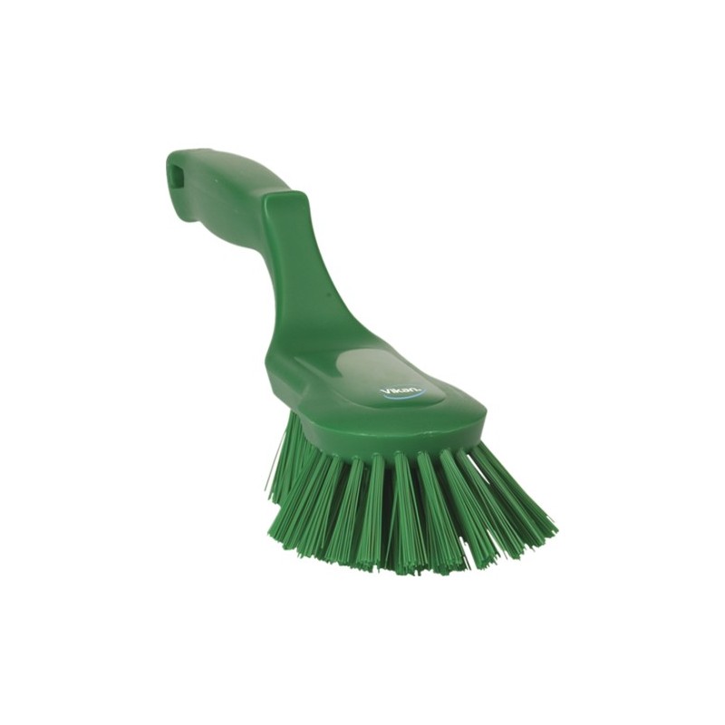 BROSSE À MAIN ERGONOMIQUE, 330 MM, DURE, VERTE