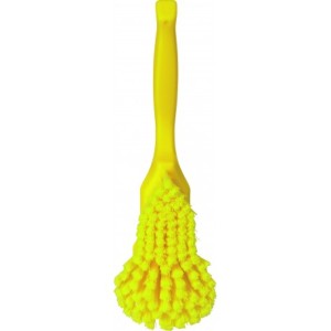 BROSSE À MAIN ERGONOMIQUE, 330 MM, SOUPLE/FENTE, JAUNE