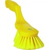 BROSSE À MAIN ERGONOMIQUE, 330 MM, SOUPLE/FENTE, JAUNE