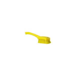 BROSSE DE LAVAGE AVEC MANCHE COURT, 270 MM, DURE, JAUNE