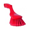 BROSSE À MAIN ERGONOMIQUE, 330 MM, SOUPLE/FENTE, ROUGE