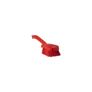 BROSSE DE LAVAGE AVEC MANCHE COURT, 270 MM, DURE, ROUGE