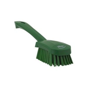 BROSSE DE LAVAGE AVEC MANCHE COURT, 270 MM, DURE, VERTE