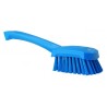 BROSSE À MAIN, MANCHE COURT, 270 MM, DUR, BLEU