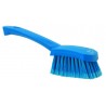 BROSSE À MAIN, MANCHE COURT, 270 MM, SOUPLE/FLEURÉ, BLEU