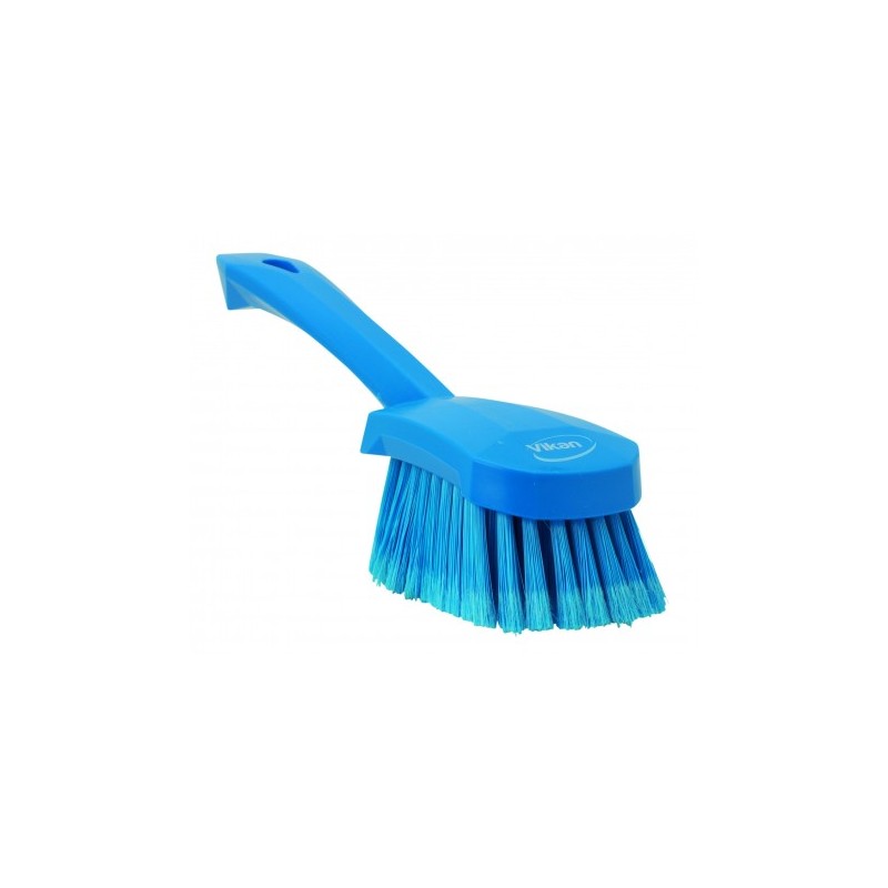 BROSSE À MAIN, MANCHE COURT, 270 MM, SOUPLE/FLEURÉ, BLEU