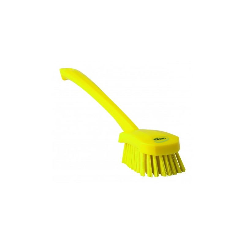 BROSSE À MAIN, MANCHE LONG, 415 MM, DUR, JAUNE