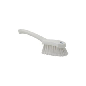 BROSSE DE LAVAGE AVEC MANCHE COURT, 270 MM, SOUPLE/FENTE, BLANC