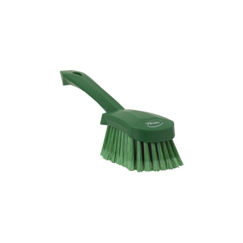 BROSSE DE LAVAGE AVEC MANCHE COURT, 270 MM, SOUPLE/FENTE, VERTE