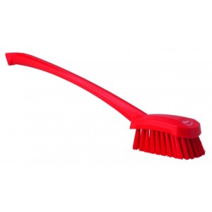 BROSSE DE LAVAGE AVEC MANCHE LONG, 415 MM, DUR, ROUGE