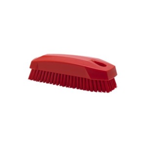 BROSSE À MAIN S / BROSSE À ONGLES, 130 MM, DURE, ROUGE