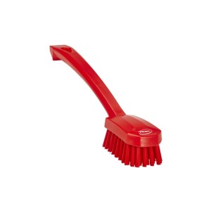 WASHING BRUSH W/LONG HANDLE, 415 MM, HARD, RED