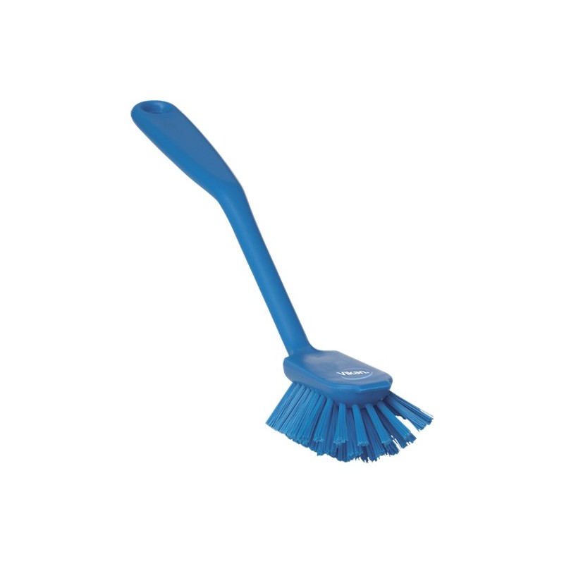 BROSSE À VAISSELLE AVEC BORD RACLEUR, 280 MM, MOYEN, BLEU