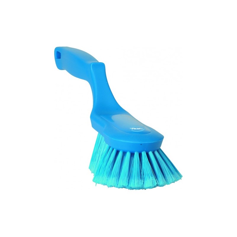 BROSSE À MAIN ERGO, 330 MM, SOUPLE/FLEURÉ, BLEU