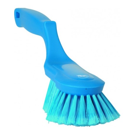 BROSSE À MAIN ERGO, 330 MM, SOUPLE/FLEURÉ, BLEU