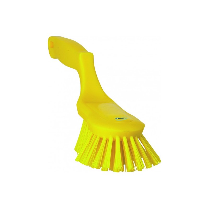 BROSSE À MAIN ERGONOMIQUE, 330 MM, DURE, JAUNE