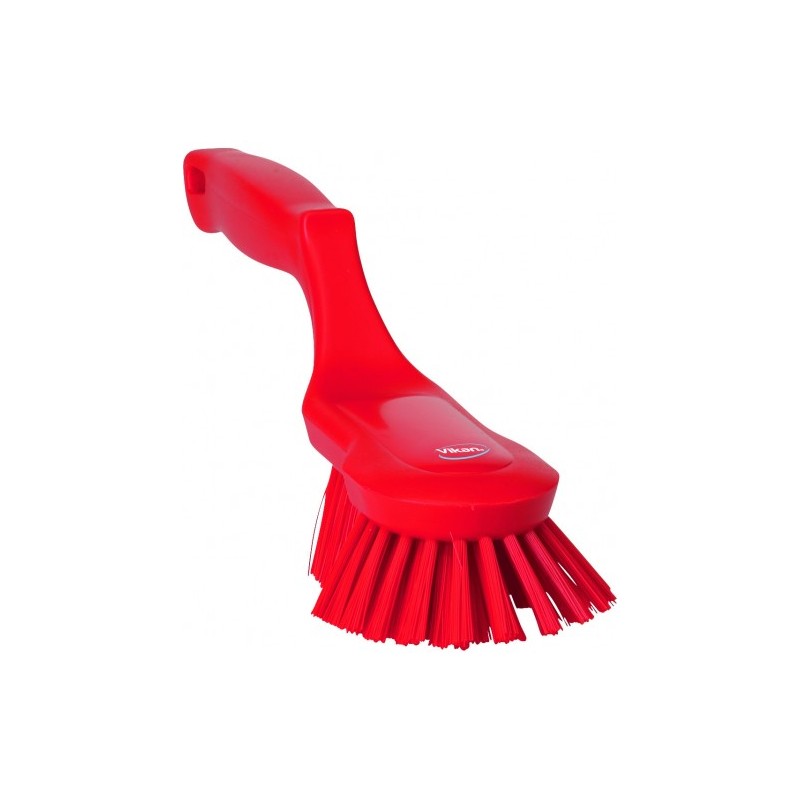 BROSSE À MAIN ERGONOMIQUE, 330 MM, DURE, ROUGE